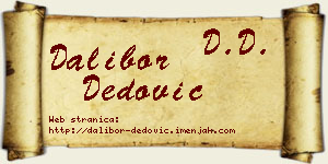 Dalibor Dedović vizit kartica